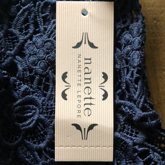 Nanette Lepore Dark Blue Eyelet Top - Picture 4 of 6